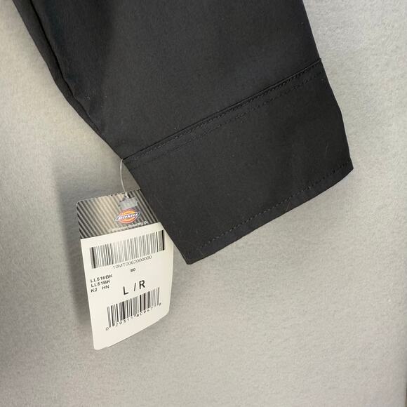 Dickies Worktech Button Down Shirt Men's L Black Mesh Ventilation Work Gear NWT - Picture 7 of 13